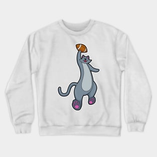 Cat as Football player with Football Crewneck Sweatshirt